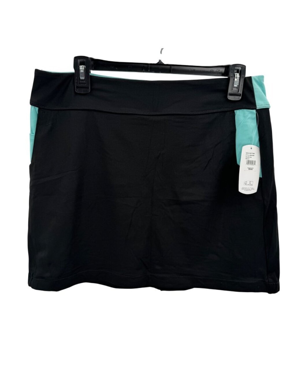 Greg Norman Womens Black & Teal Golf Skort Medium Polyester/Spandex Stretch